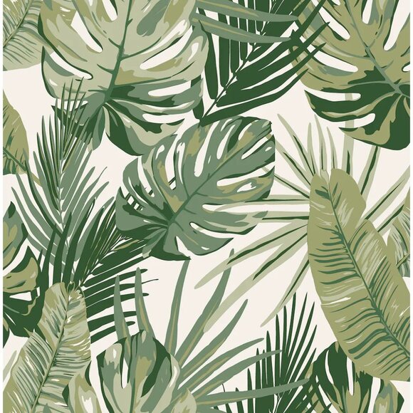 Rachel Zoe Tropical Green Foliage Wallpaper - Picture 1 of 7